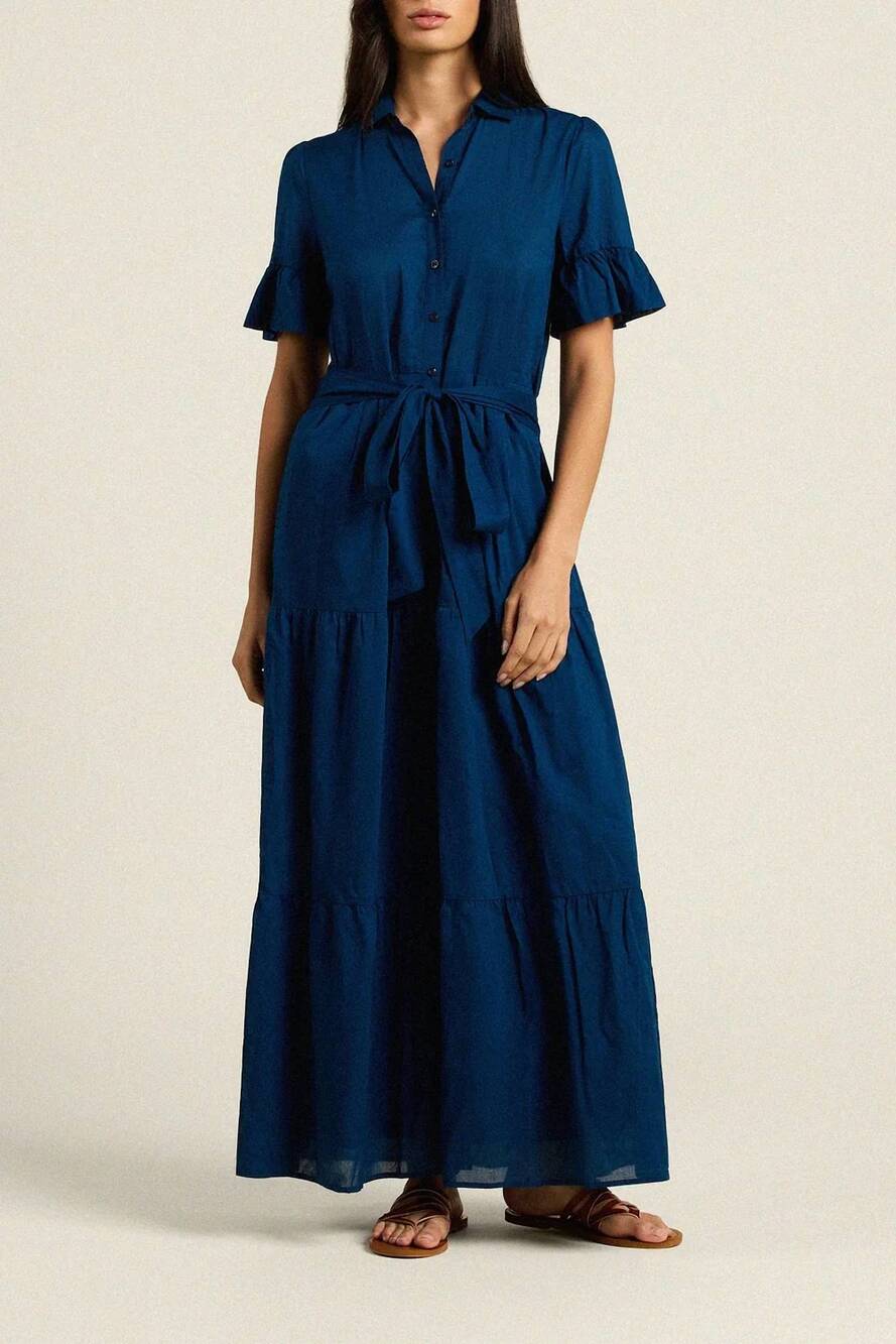 NEW TROVATA martine maxi dress in laguna navy